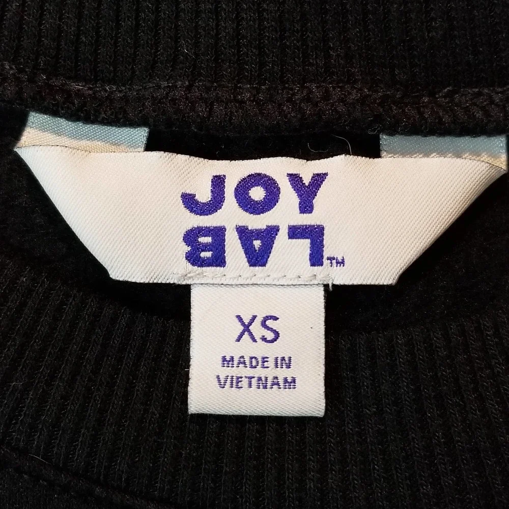 Joy Lab Moto Sweatshirt Black XS - Picture 6 of 9
